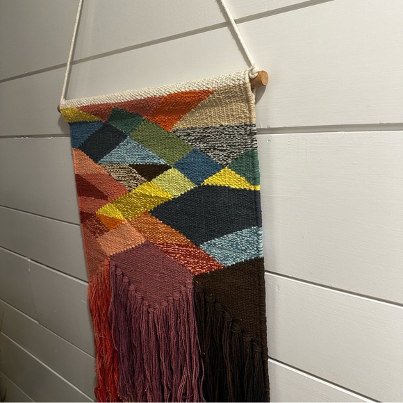 Woven Wall Hanging Sunset Colors Wall Art Tapestry Contemporary NEW 30” - Picture 5 of 9